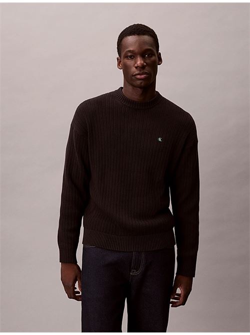 ls vertical texture cttn crewnk CALVIN KLEIN JEANS | LV04RD314GUB1